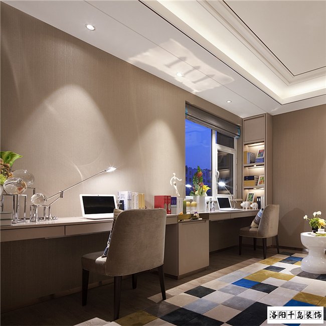 輕奢風(fēng)書(shū)房裝修案例圖片