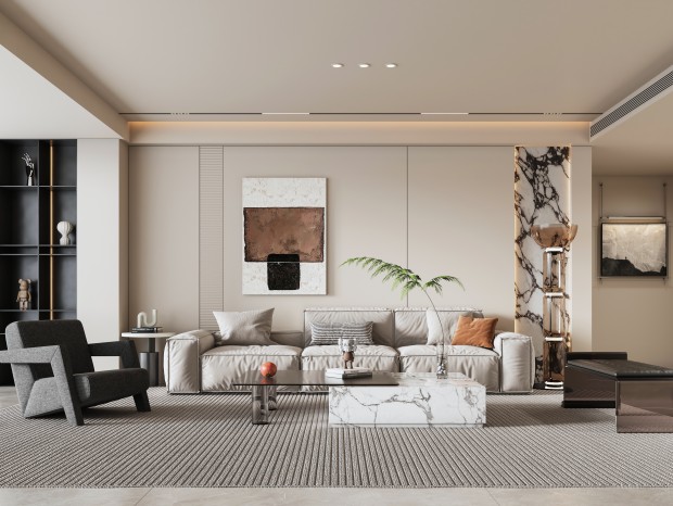 洛陽格潤小鎮(zhèn)現(xiàn)代極簡風(fēng)裝修案例